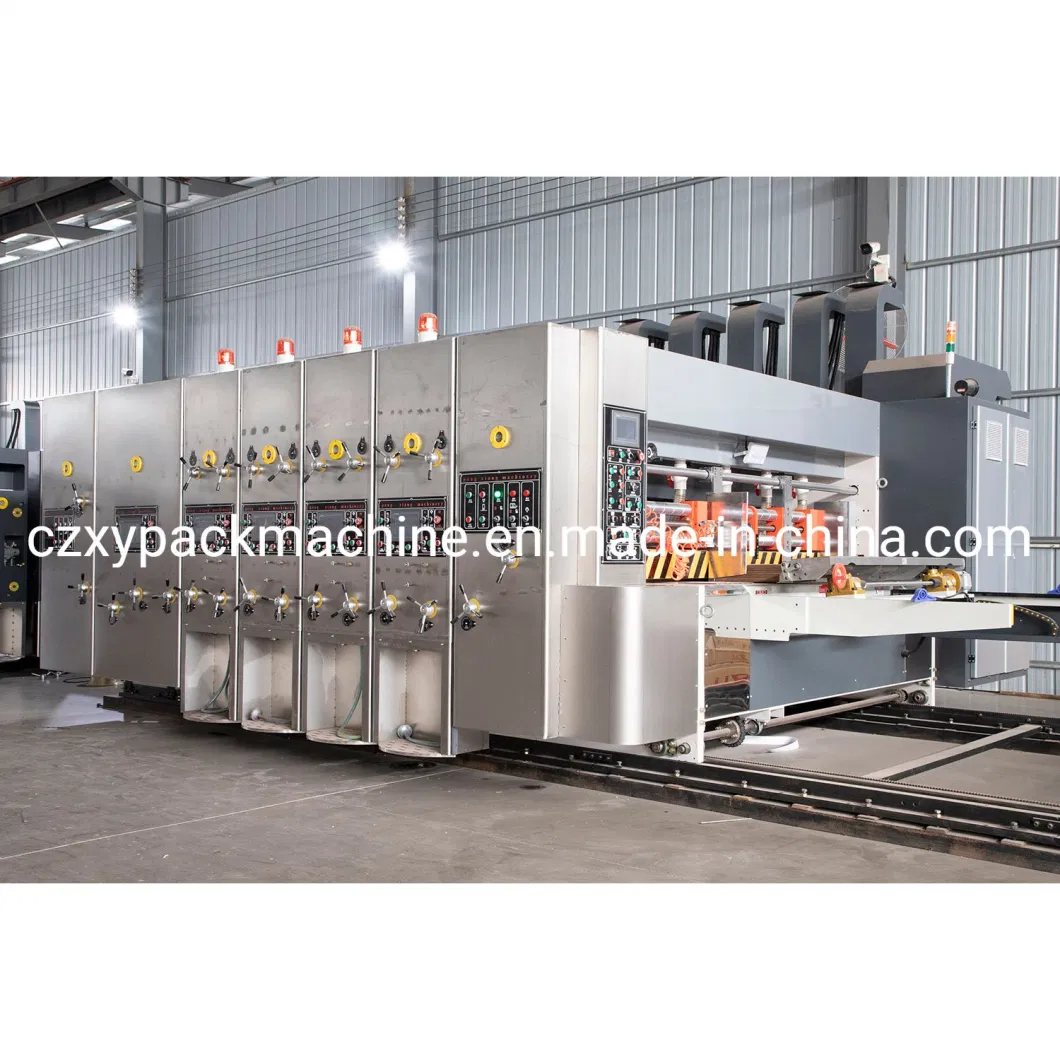 Auto Flexo Printer Printing Cutting Packing Packaging Corrugated Carton Box Making Machine