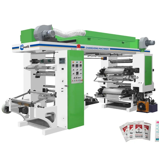 Máquina de impressão flexográfica da impressora flexográfica da pilha da cor do filme plástico 4 do PE BOPP